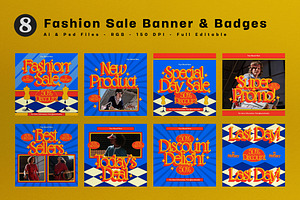 Yellow 70s Style Fashion Sale Banner