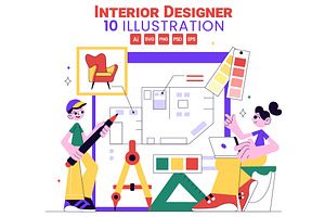 10 Interior Designer Illustration, an Object Illustration by denayunebgt
