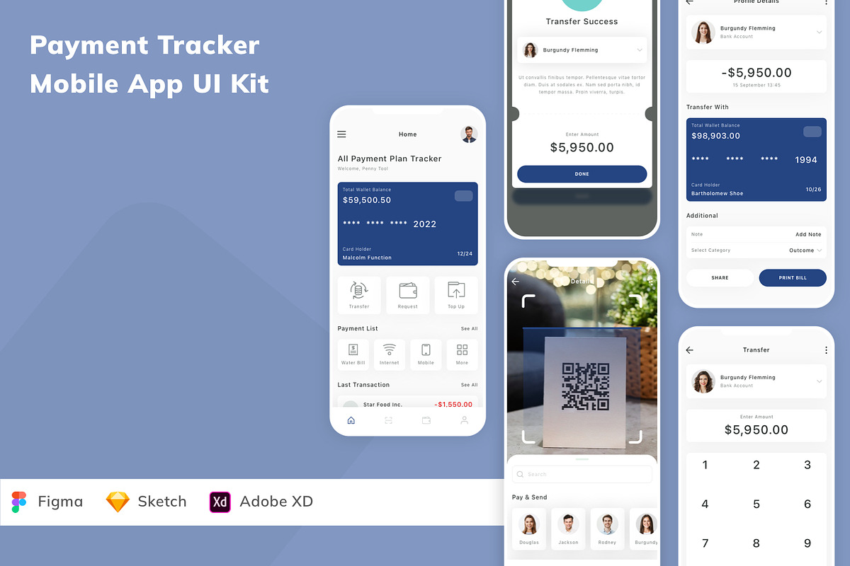 Payment Tracker Mobile App UI Kit, an UI Kit Template by Betush