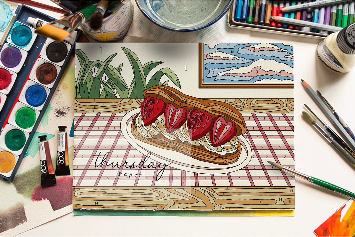 DESSERT Color By Number, a Print Template by Thursdaypaper (Photo 2 of 5)