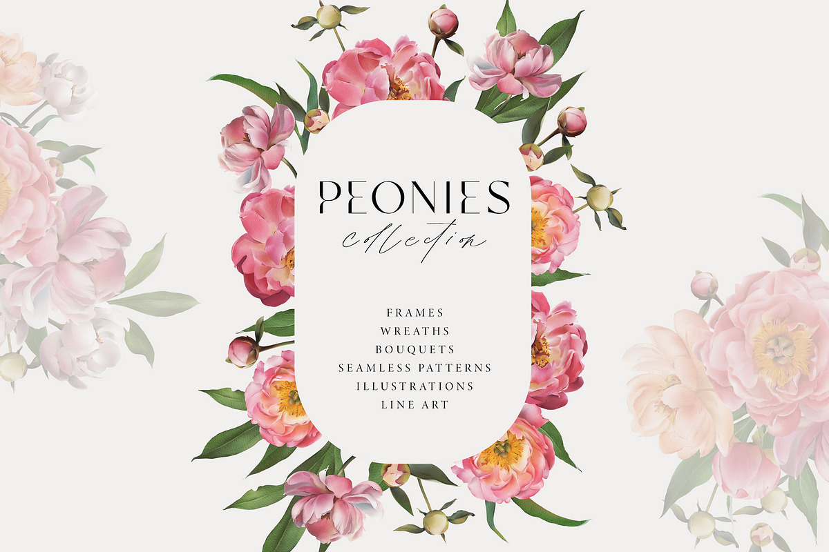 Peony watercolor clipart & patterns, a Decorative Illustration by Diana Askarova Art (Photo 1 of 11)