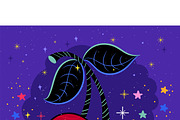 Halloween Skull Cherry, a Decorative Illustration by MISS CHATZ (Thumbnail 3 of 3)