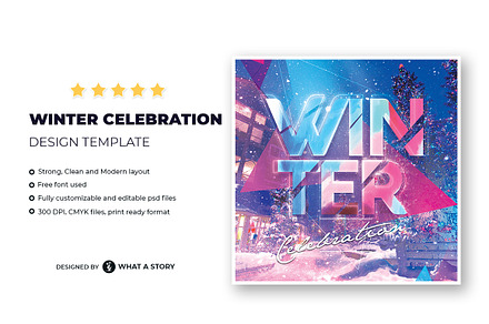 Winter Celebration Flyer Template