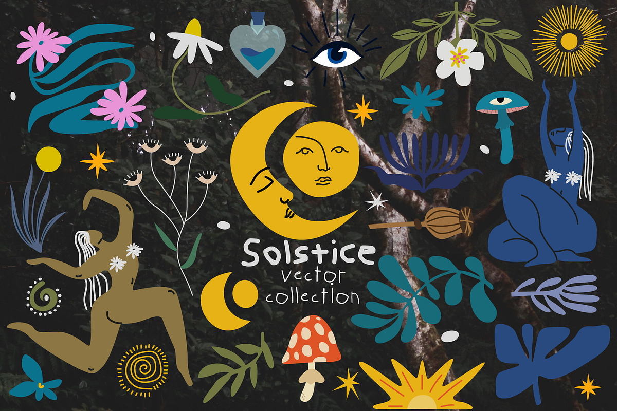 Mystical Solstice vector bundle, a Decorative Illustration by Luamor (Photo 2 of 15)