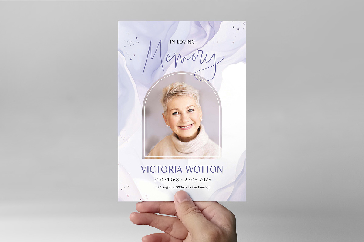 Purple & White Funeral Template, a Flyer Template by BrandPacks (Photo 5 of 6)