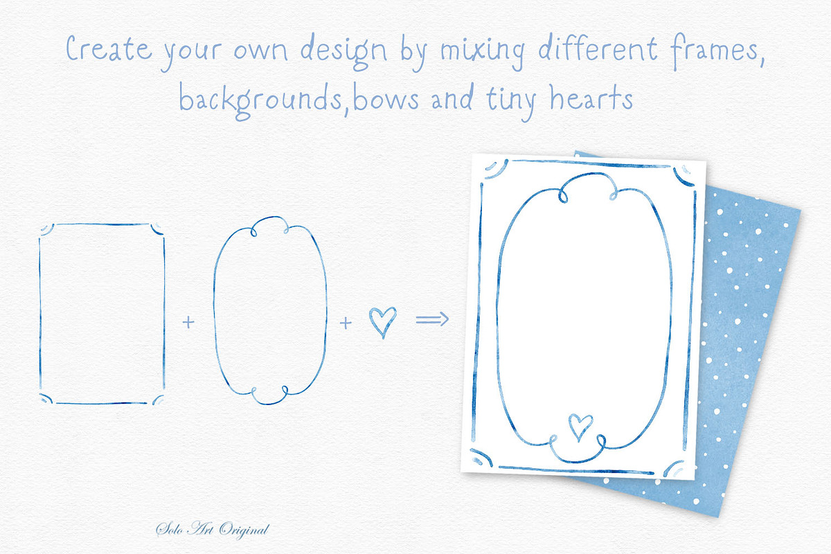 Baby Blue Watercolor Frames Set, an Object Graphic by Solo Art Original (Photo 7 of 14)