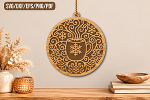 Christmas Candle Ornament Laser Cut