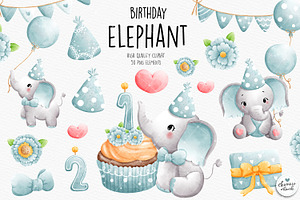 Elephant Boy And Girl Birthday