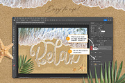 Sea Foam Text on Sand Photoshop Temp, a Layer Style Add-On by Andrew Skoch Design (Thumbnail 6 of 6)