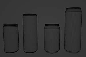 Set Aluminium Soda Can Set 3D Model