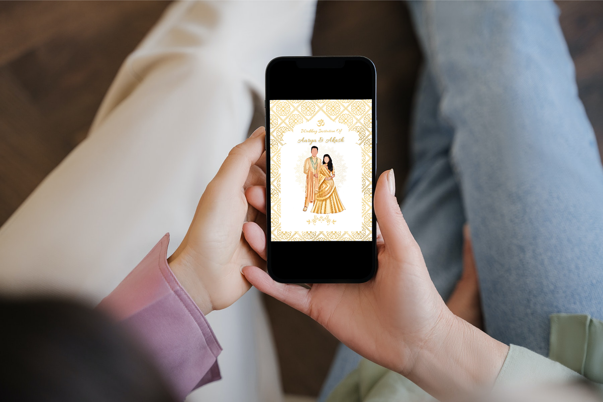 Gold Indian Wedding Invitation Card, a Print Template by TheSimplySereneShop (Photo 4 of 8)