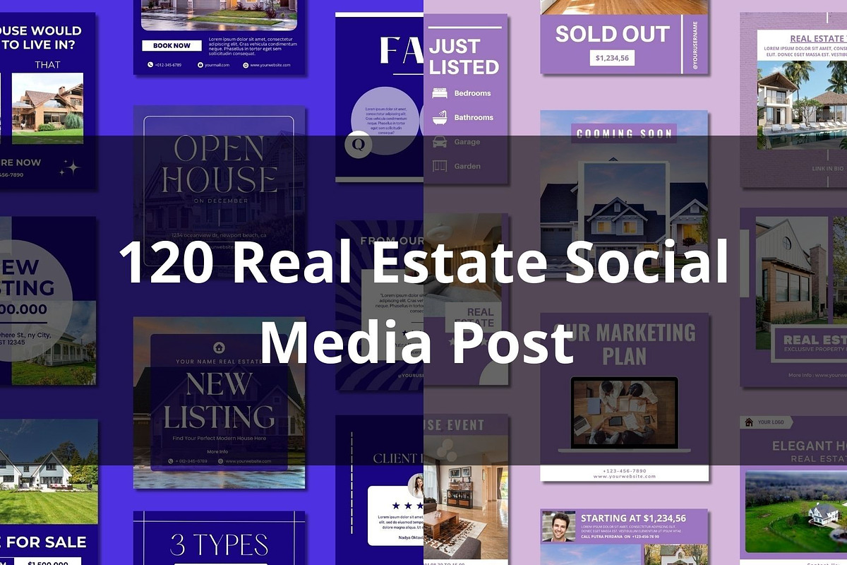 Real Estate Social Media Templates, a Templates & Theme by BoontenStudio (Photo 2 of 5)