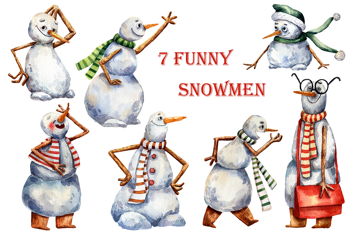 Christmas Friends - Watercolor Set, an Animal Illustration by Mashamashastu (Photo 3 of 11)