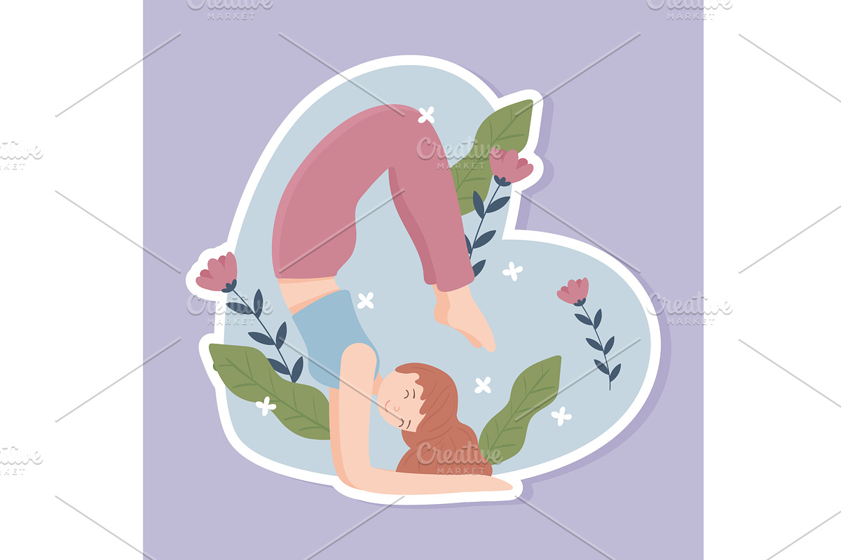 young woman practicing yoga, a Person Illustration by studiogstock
