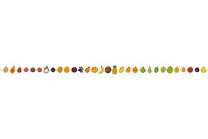 Colorful tropical and exotic fruits, a Food Illustration by GraphiShop