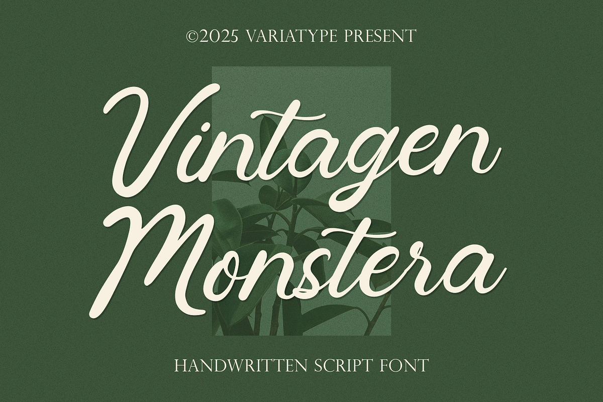 Vintagen Monstera - Handwritten Font, a Handwritten Font by Variatype (Photo 1 of 7)