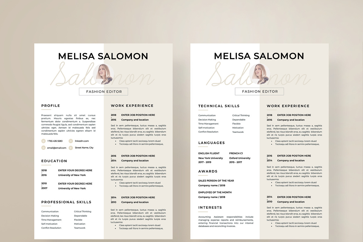Resume Template 1, 2 page | Florence, a Resume Template by Resume Angels (Photo 4 of 10)