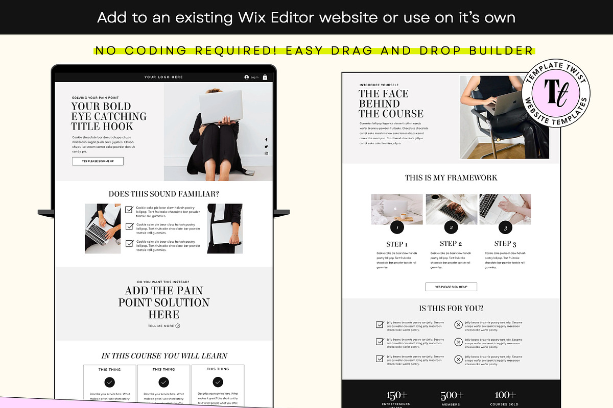 Minimal Faceless Sales Page, a Wix Template by Template Twist Shop (Photo 8 of 10)