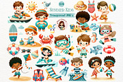 Cute Beach Children Clipart, a Seasonal Illustration by Nicolle's Colorful Art (Thumbnail 1 of 8)