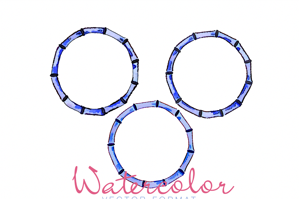 Bamboo Ring Clip Art Watercolor Logo, a Work Illustration by HERRINGTON DESIGN (Photo 2 of 2)