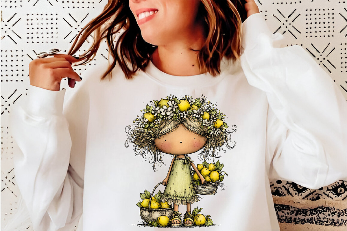 Whimsical Lemon Girls Png Clipart, an Illustration by SinaCreation (Photo 7 of 9)