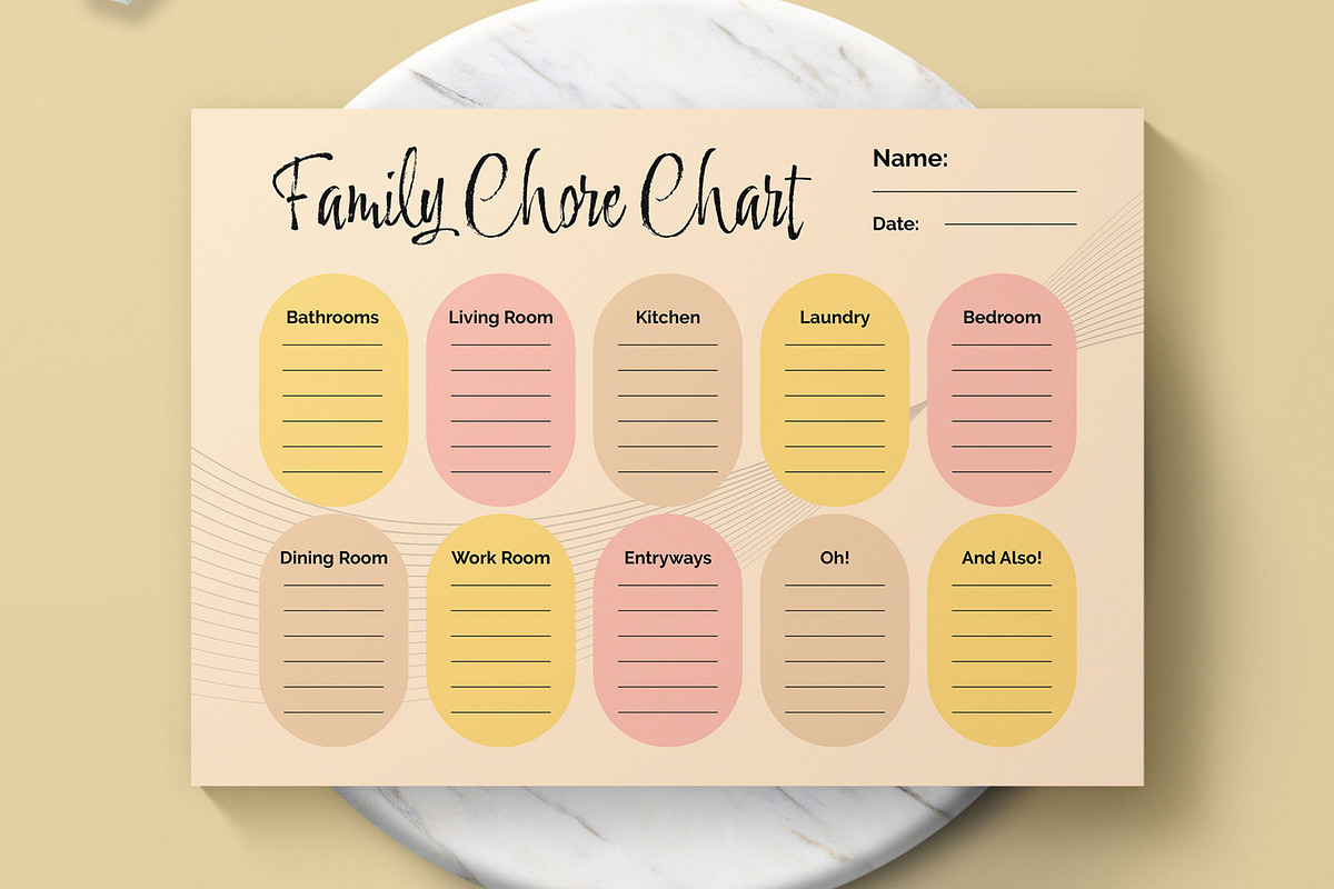 Printable Family Chore Chart Planner, a Stationery Template by MightyDesign (Photo 2 of 6)