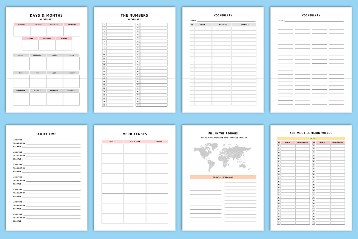 2025 Language Learning Planner, a Stationery Template by Designmela01 (Photo 5 of 5)
