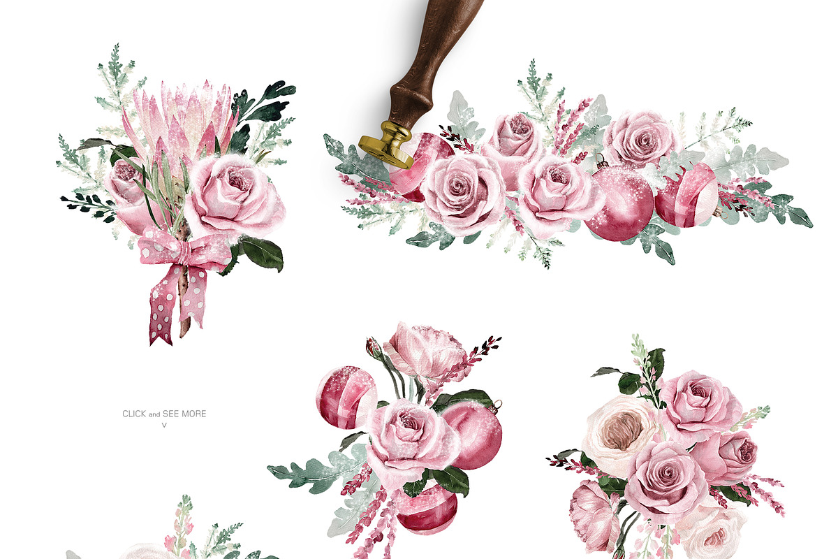 Watercolor flower - Snow pink Winter, an Illustration by Beigetime (Photo 3 of 12)