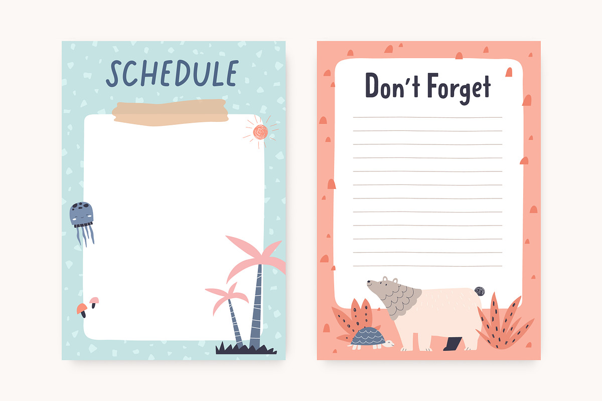 Planner and diary page templates set, a Decorative Illustration by Good Studio (Photo 4 of 7)