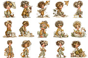 Summer Kids PNG Clipart Bundle, a Seasonal Illustration by OK Design (Thumbnail 3 of 6)