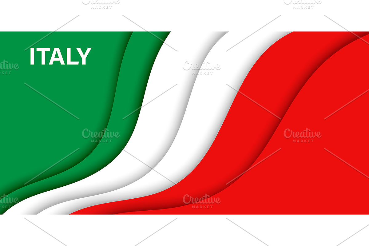 Paper cut national flag of Italy, a Texture Illustration by Vector Tradition (Photo 2 of 3)
