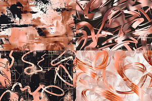 Rose Gold Graffiti Seamless Patterns