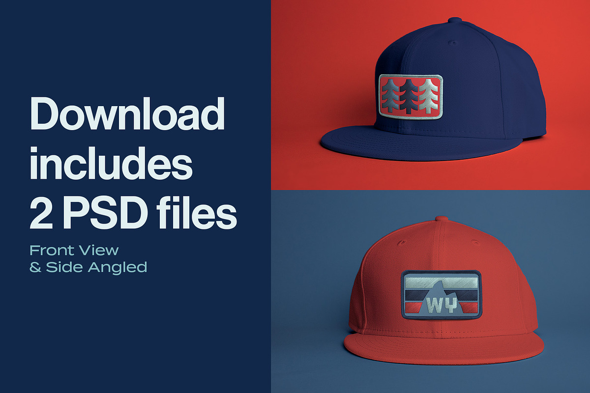 Flatbill Hat with Patch Mockup, a Hat Mockup by Sombrero Craft (Photo 2 of 3)