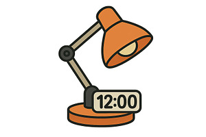 Orange desk lamp illustration with t, an Illustration by Dvoevnore photos