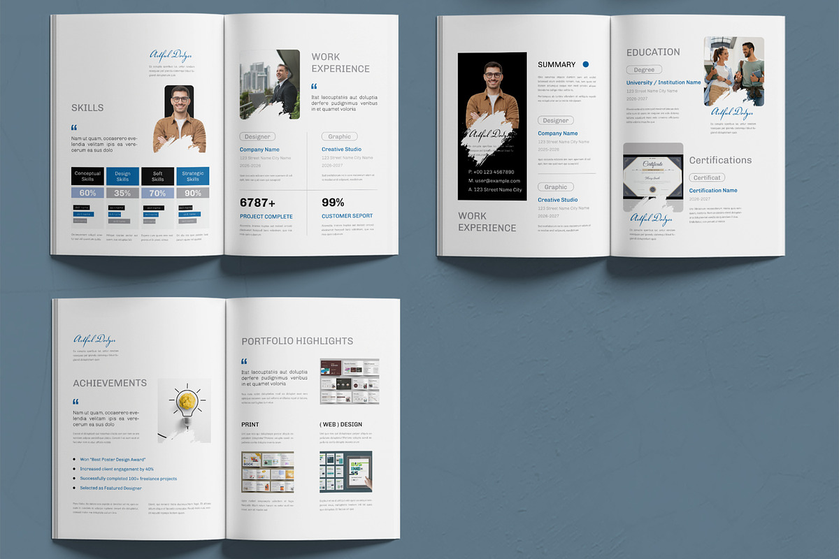Professional CV Portfolio Layout preview 3