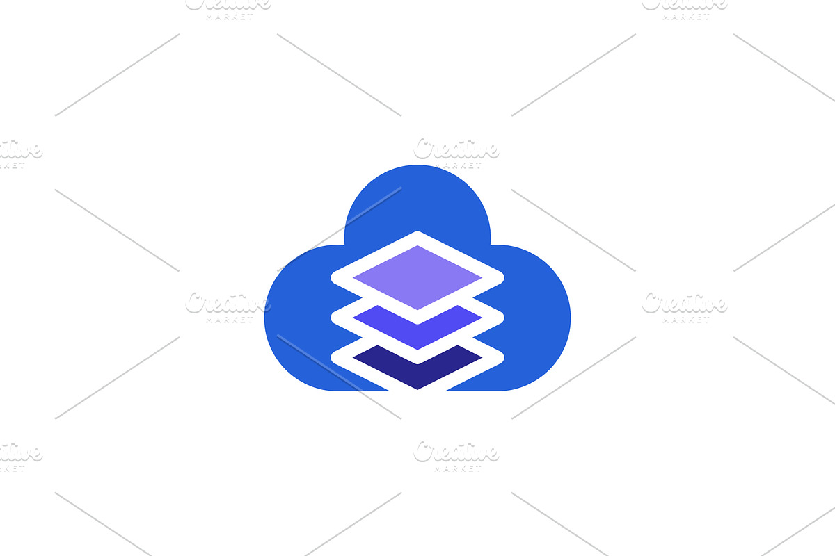 modern cloud data storage logo, a Branding & Logo Template by Rasagama Studio