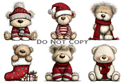 Christmas Teddy Bear Clipart, an Illustration by Craft Nest (Thumbnail 10 of 11)