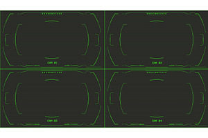 Set of futuristic CCTV overlay, a Technology Illustration by SkyVectors