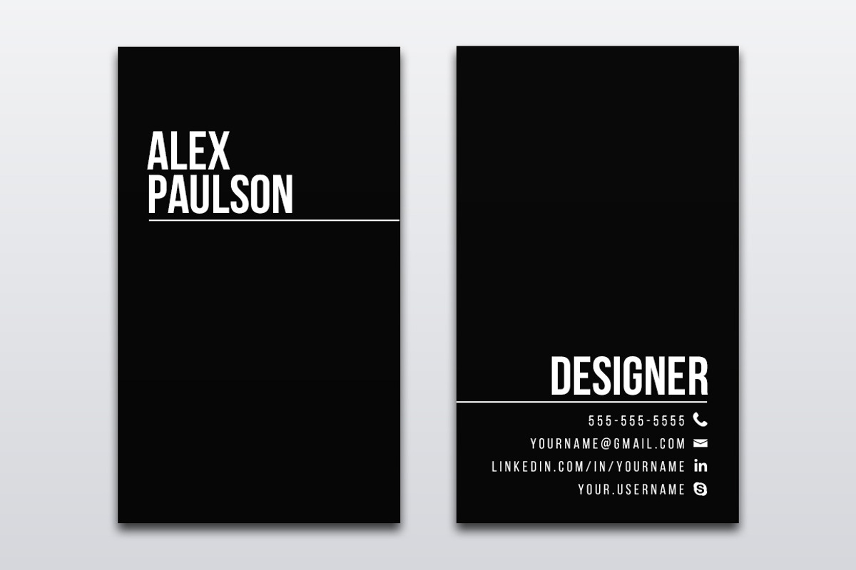 Black Business Card Design 005, a Business Card Template by Nonaglyph Design (Photo 3 of 4)
