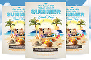 Summer Beach Party Flyer Template, a Flyer Template by Briell Design (Thumbnail 1 of 3)