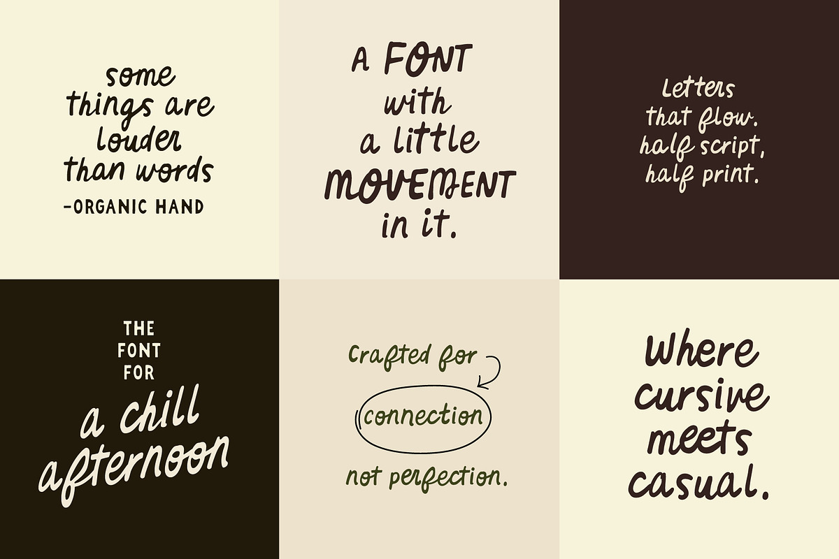 Organic Hand - Semi-script Font, a Font by Studio Funshop by Kelli (Photo 2 of 10)