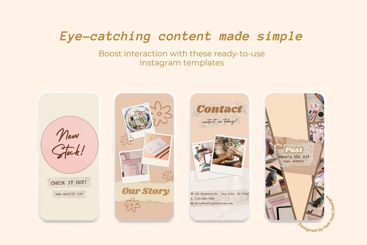 Retro Collage Branding Starter Kit, a Social Media Template by Hell Yeah Designs (Photo 13 of 22)
