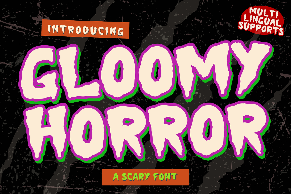 Gloomy Horror is a Halloween font, a Handwritten Font by Brown Cupple (Photo 1 of 8)