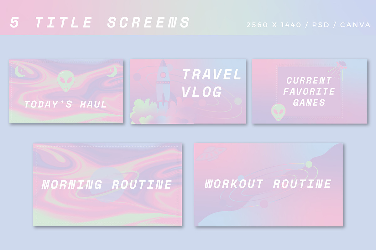 Youtube: Iridescent Branding Kit, a Social Media Template by Liseno Designs (Photo 2 of 6)