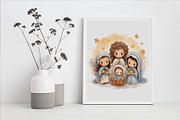 Christmas Cute Nativity Clipart Bund, an Illustration by Moon Studio (Thumbnail 5 of 11)