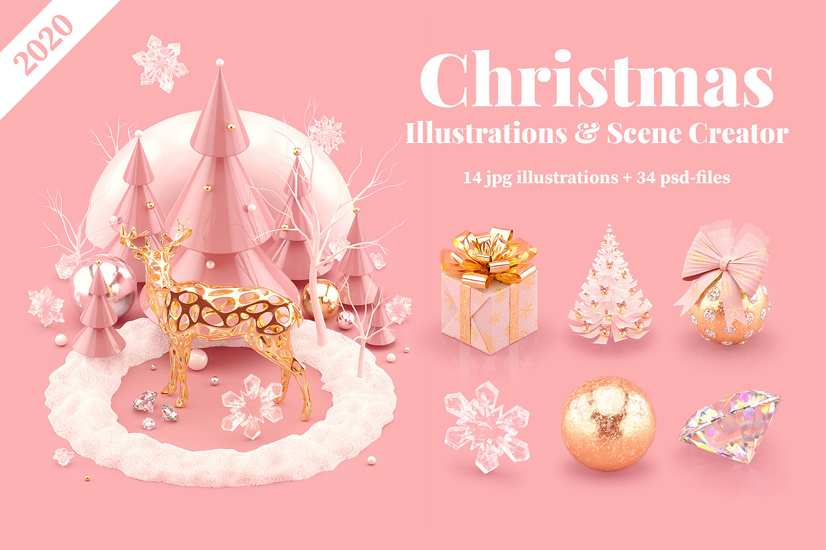 Christmas Scene Creator, a Decorative Illustration by Mockups & Illustrations (Photo 1 of 16)