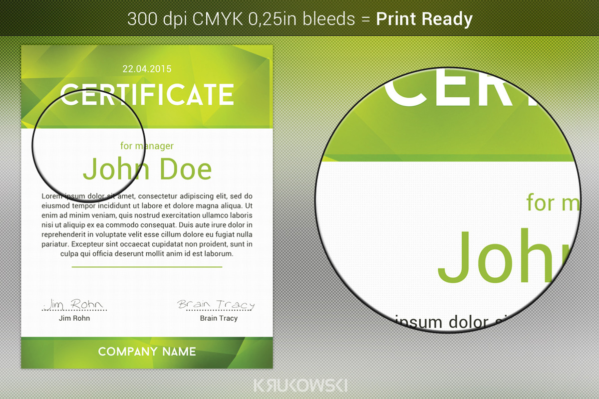 New Certificate Template, a Stationery Template by Krukowski Graphics (Photo 2 of 3)