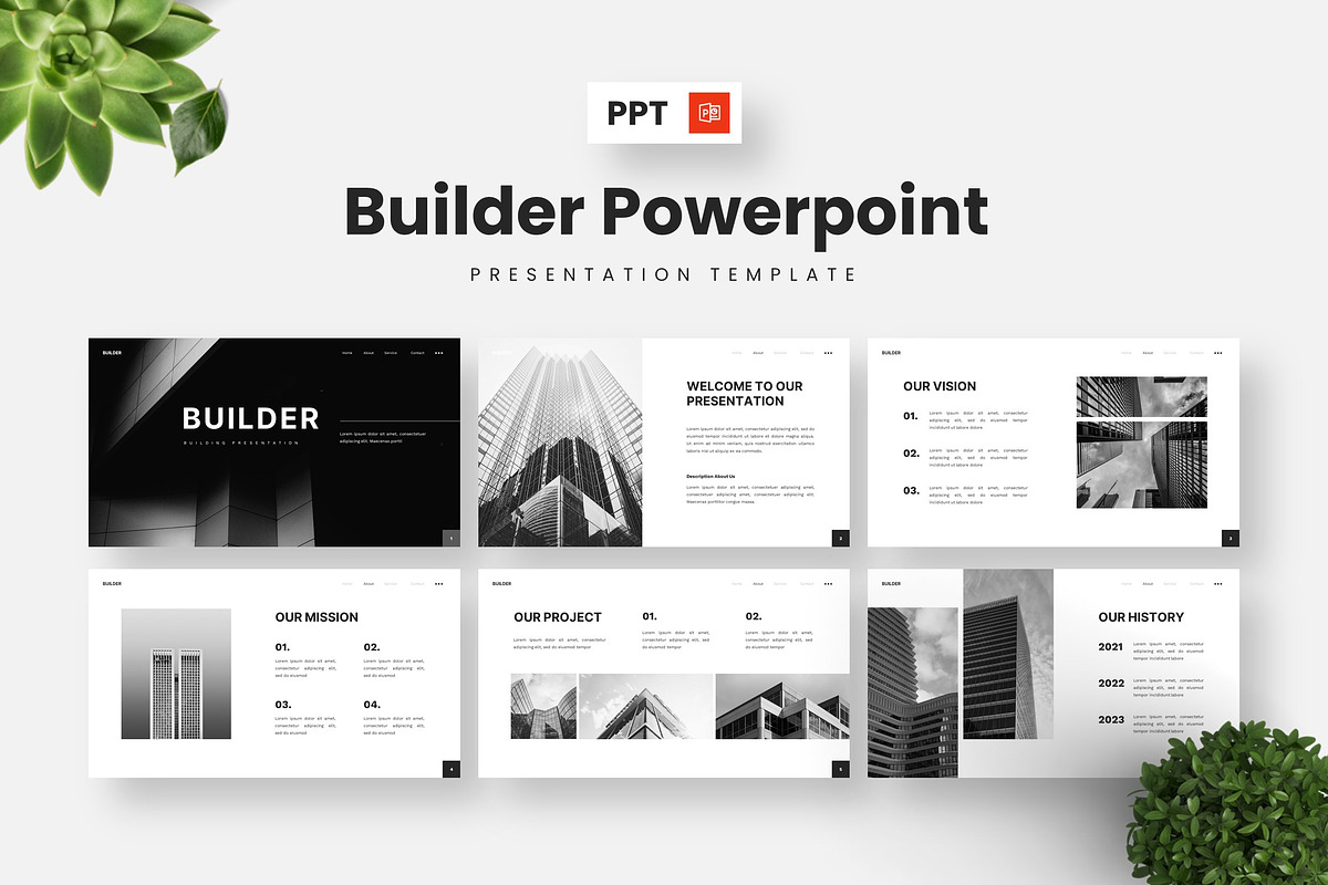 Builder - Powerpoint Templates, a Presentation Template by Deepslide Studio