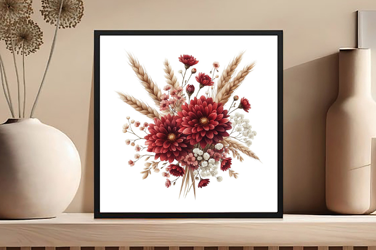 Fall Boho Bouquet, Flower Clipart, an Illustration by DreamCafeArt (Photo 6 of 6)