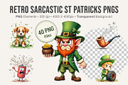 Retro Sarcastic St Patricks PNGs, an Illustration by Artnoy (Thumbnail 1 of 8)